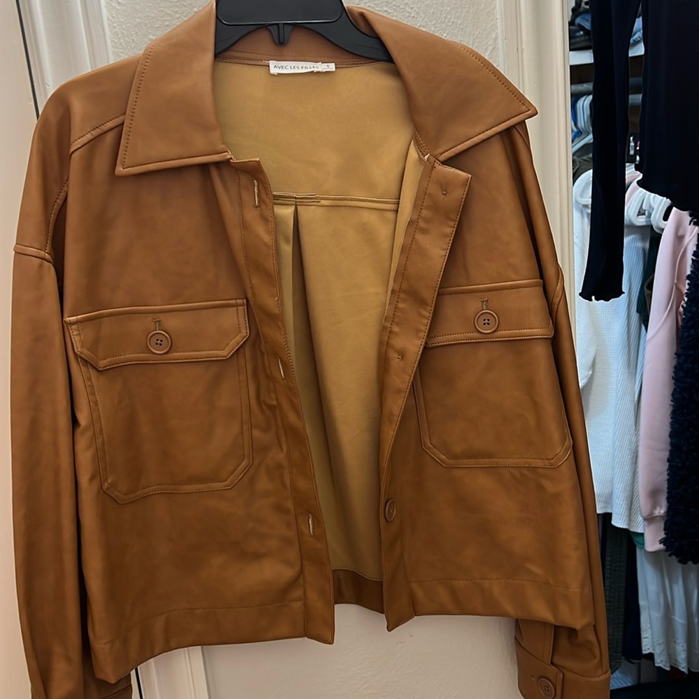 Brown leather jacket